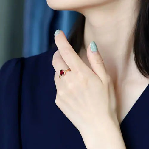 S925 Silver Fashion Ring with Imitation Ruby