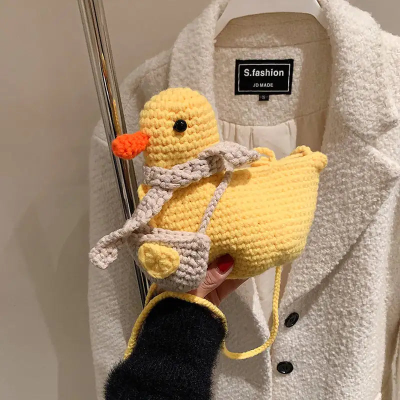 Handmade Woolen Bag with Cartoon Cute Duck Design