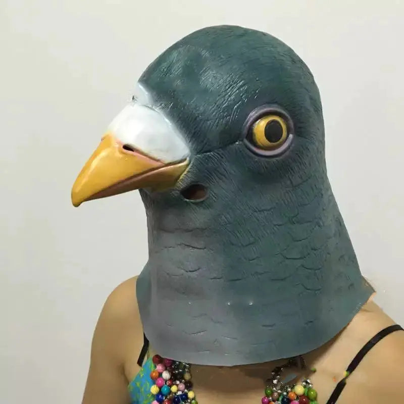 Cute Long Green Pigeon Head Costume Mask for Parties