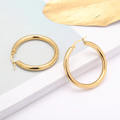 Oversized Stainless Steel Hollow Hoop Earrings
