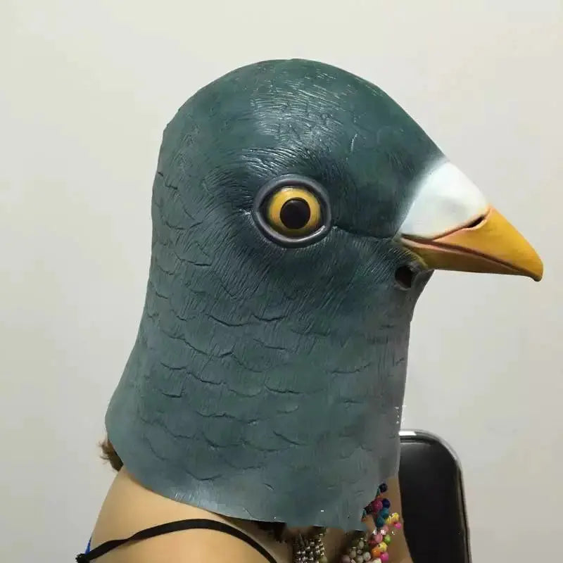 Cute Long Green Pigeon Head Costume Mask for Parties