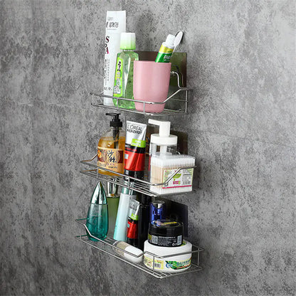 Stainless Steel Wall-Mounted Storage Rack for Bathroom