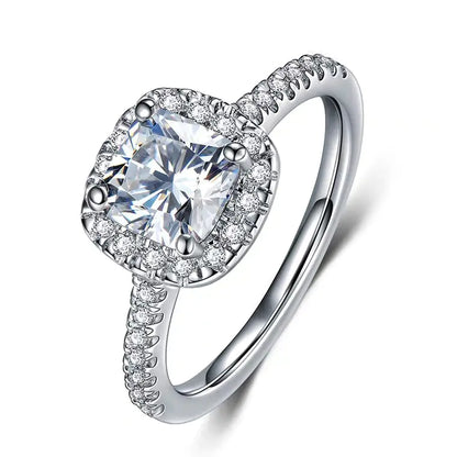 One Carat Six-Claw Diamond Ring with Zircon Accents