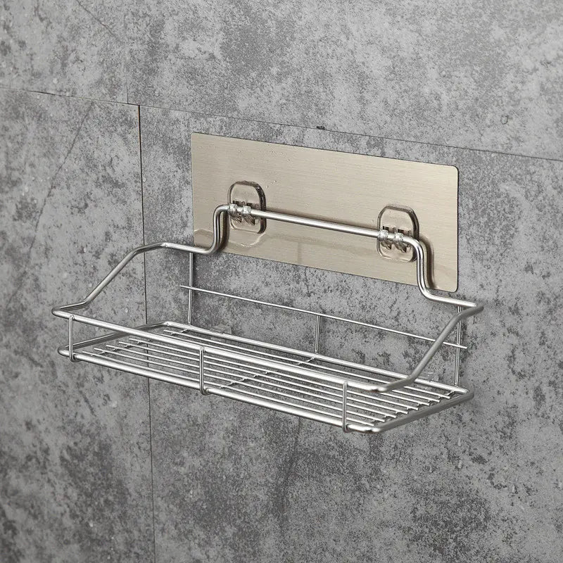 Stainless Steel Wall-Mounted Storage Rack for Bathroom