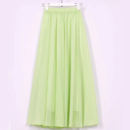 Half-Length Plus Size High Waist Chiffon Skirt