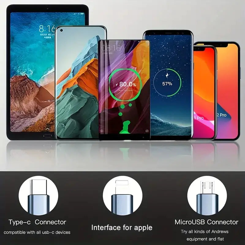 Portable Telescopic Data Cable - Type-C, Micro, Apple