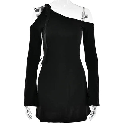 High Waist Long Sleeve Stitching Dress