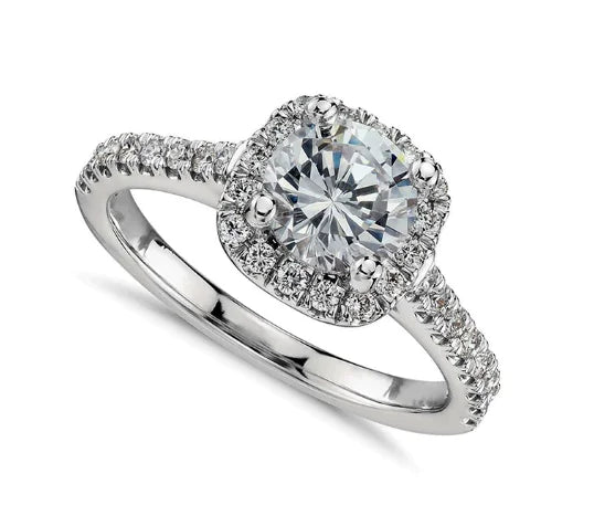 One Carat Six-Claw Diamond Ring with Zircon Accents