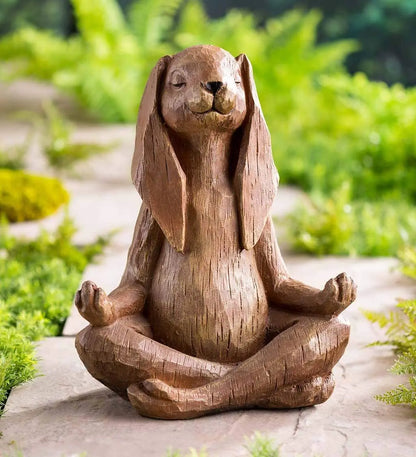 Zen Rabbit Sculpture for Garden and Parlor Decor
