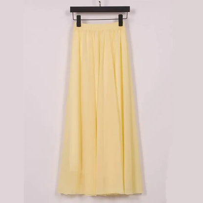 Half-Length Plus Size High Waist Chiffon Skirt