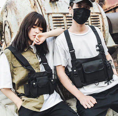 Hong Kong Style Tactical Hip Hop Vest Chest Bag