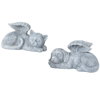Angel Cat and Dog Garden Decor Resin Craft Figure