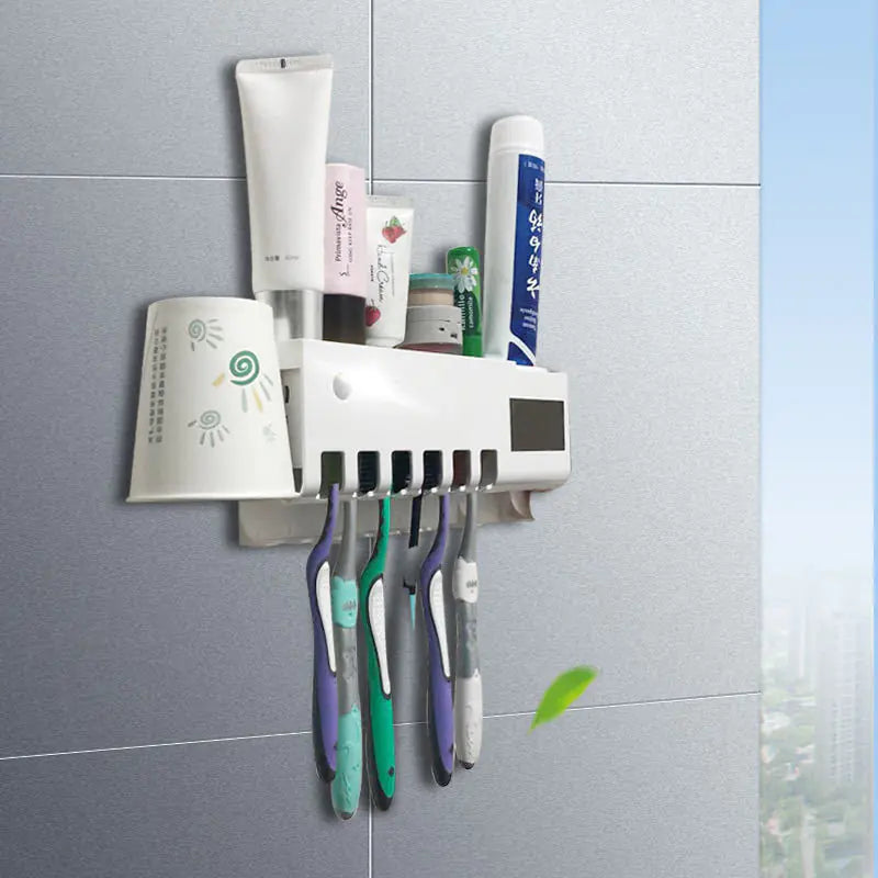 Smart UV Toothbrush Sanitizer with Automatic Dispenser