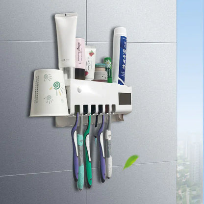 Smart UV Toothbrush Sanitizer with Automatic Dispenser