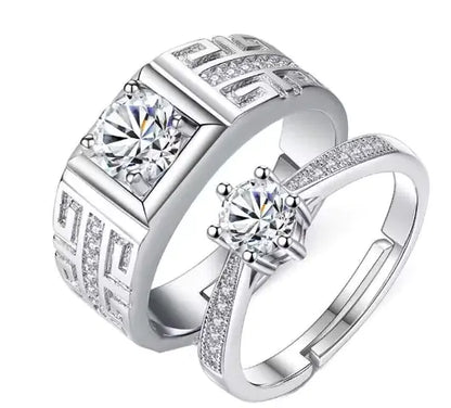 One Carat Six-Claw Diamond Ring with Zircon Accents