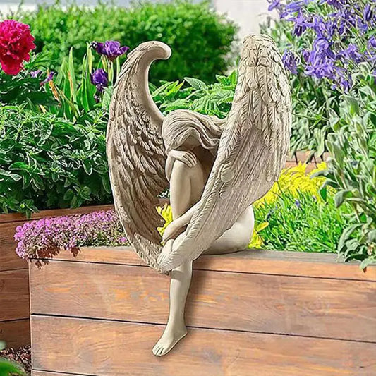 Nordic Style Resin Angel Figurine for Home Decor