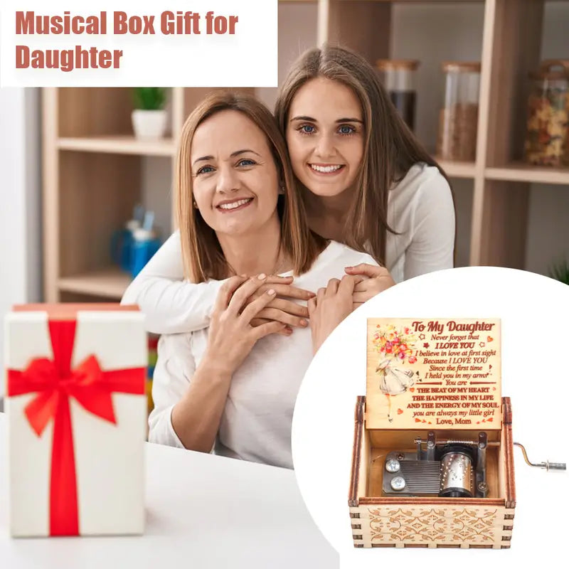 Wooden Musical Box for Mom to Daughter - You Are My Sunshine