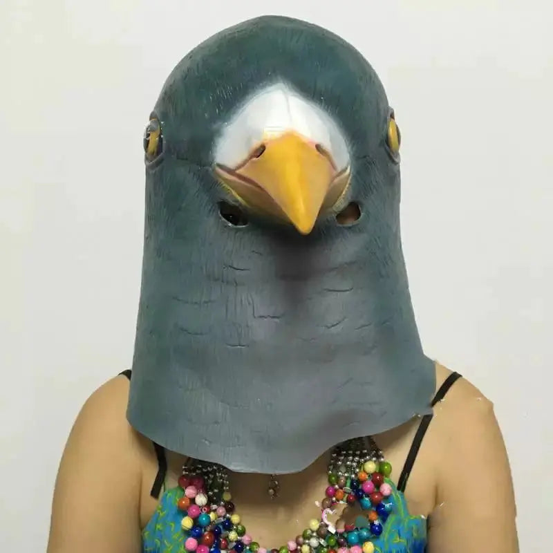 Cute Long Green Pigeon Head Costume Mask for Parties