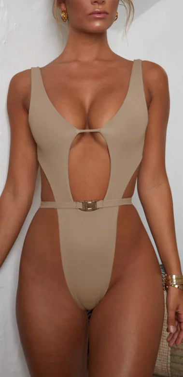 Sexy Triangle Waist Tie One-Piece Swimsuit SU1477